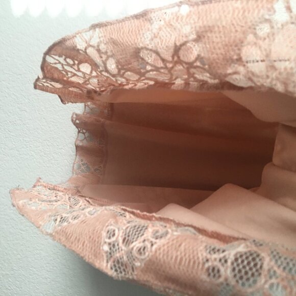 Pink Lace Dress Boho V-neck A-line Small American Rag Sleevless - Picture 6 of 15